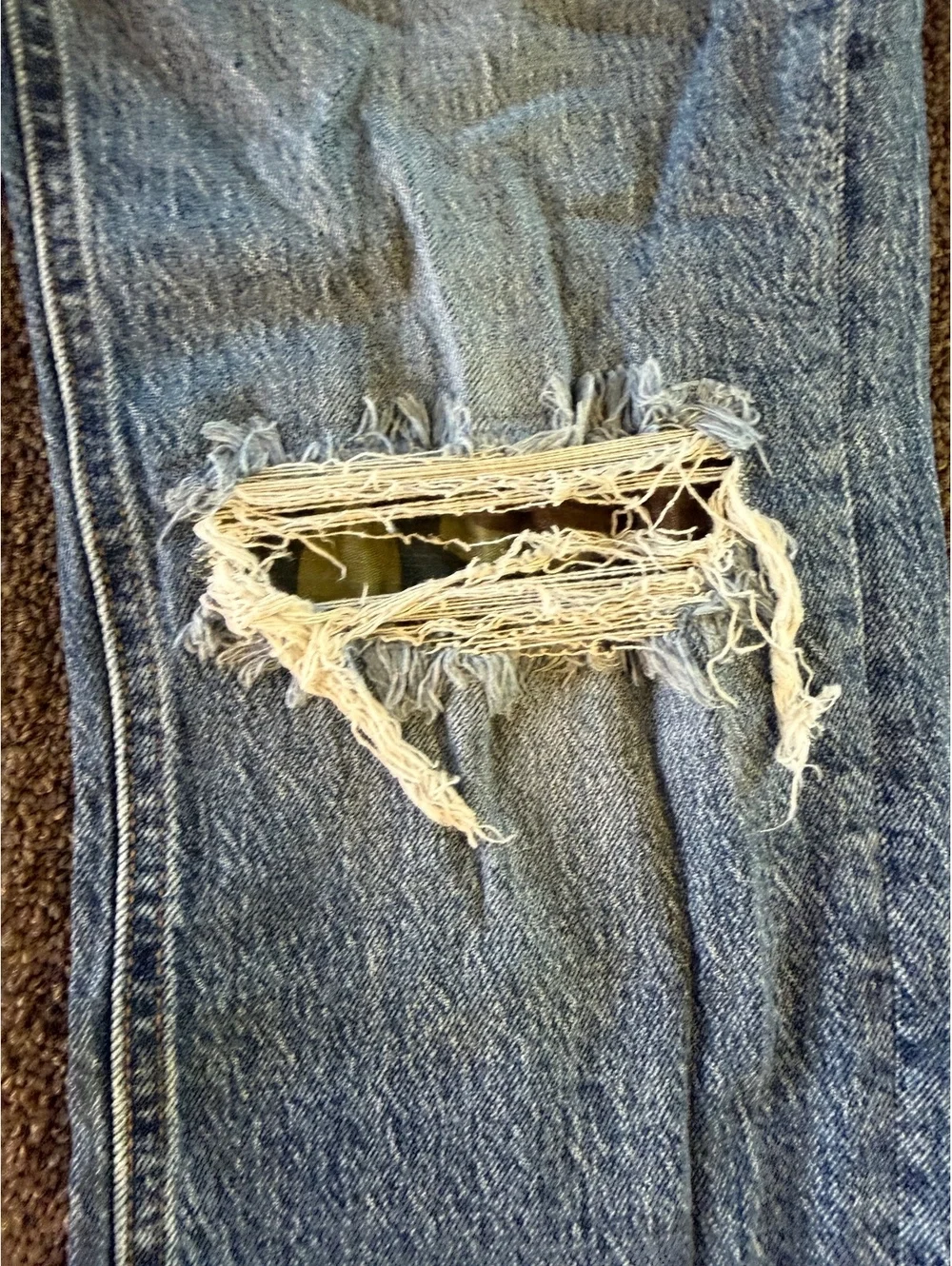 2019 Levi’s 541 Athletic Taper Jeans Men’s 32x32 Distressed Ripped Camo Y2K